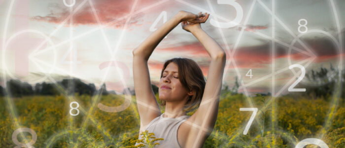 numerology concept with woman posing scaled